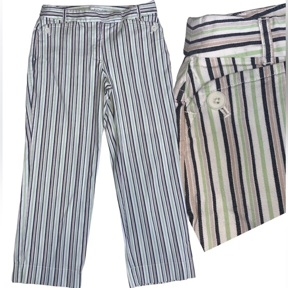 Ann Taylor LOFT Marisa Striped Cropped Pants | Size 4 | Nautical Preppy Resort - Picture 2 of 16